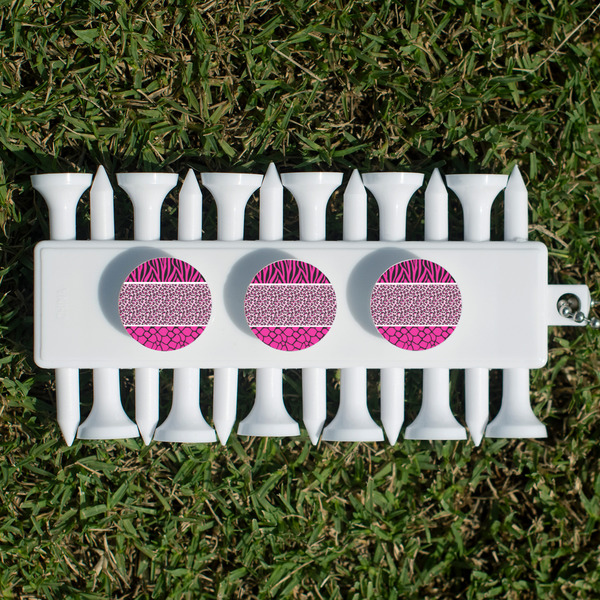 Triple Animal Print Golf Tees & Ball Markers Set - Back