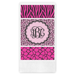 Triple Animal Print Guest Napkins - Full Color - Embossed Edge (Personalized)