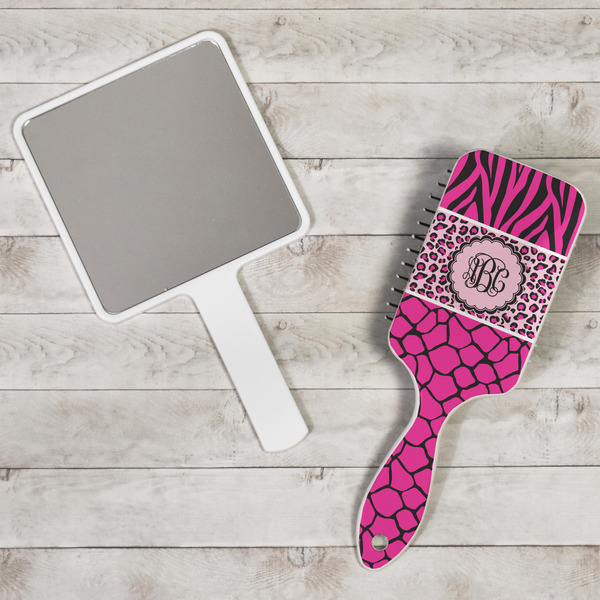 Triple Animal Print Hair Brush - In Context