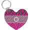 Triple Animal Print Heart Plastic Keychain w/ Monogram