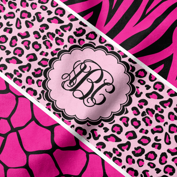 Triple Animal Print Hooded Baby Towel- Detail Close Up