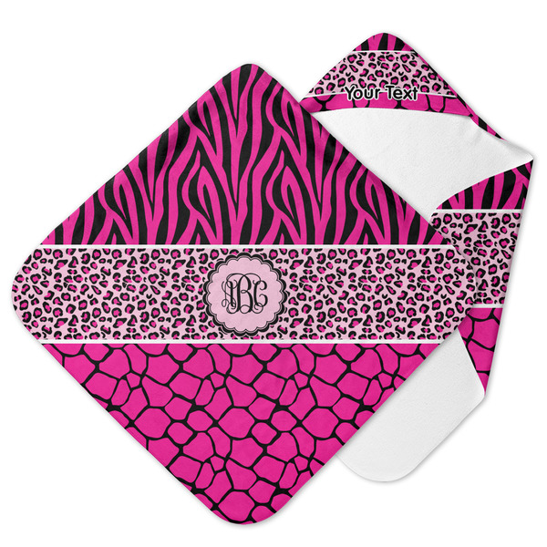 Custom Triple Animal Print Hooded Baby Towel (Personalized)