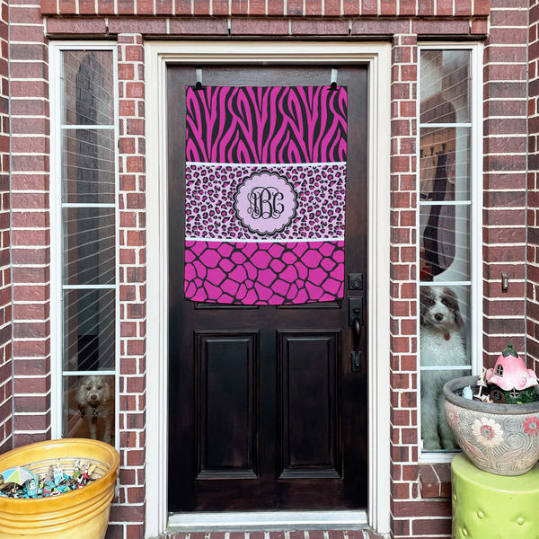 Triple Animal Print House Flags - Double Sided - (Over the door) LIFESTYLE