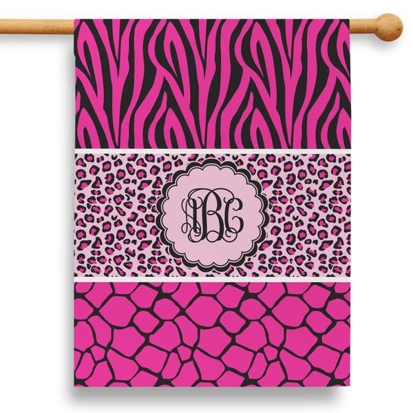 Custom Triple Animal Print 28" House Flag (Personalized)