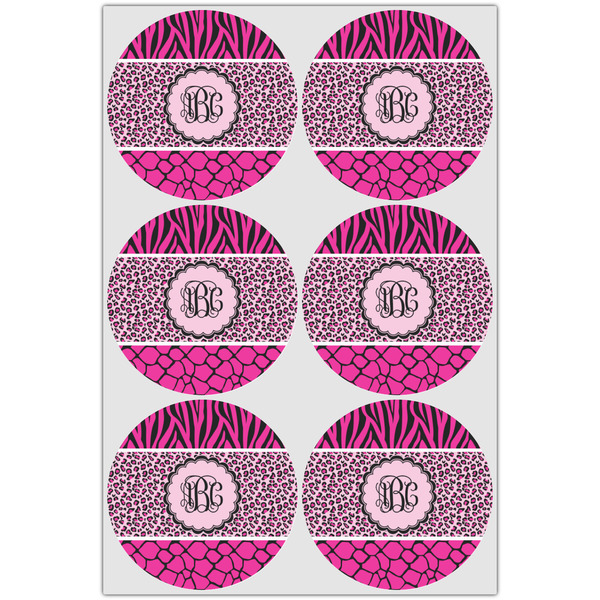 Triple Animal Print Icing Circle - Large - Set of 6