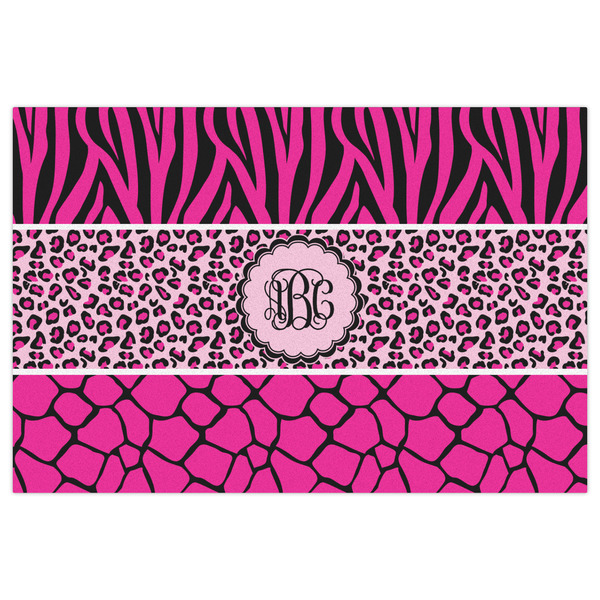 Triple Animal Print Indoor / Outdoor Rug - 2'x3' - Front Flat