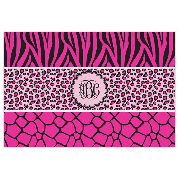 Triple Animal Print Indoor / Outdoor Rug - 4'x6' - Front Flat