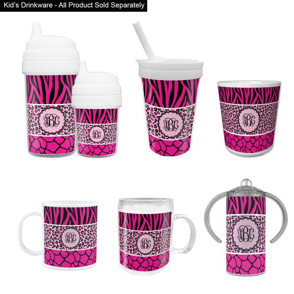 Triple Animal Print Kid's Drinkware - Customized & Personalized