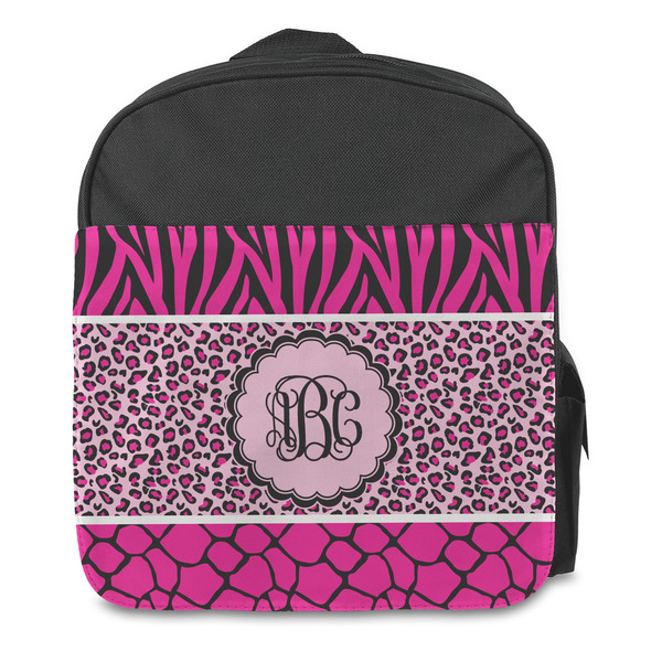 Triple Animal Print Kids Backpack - Front