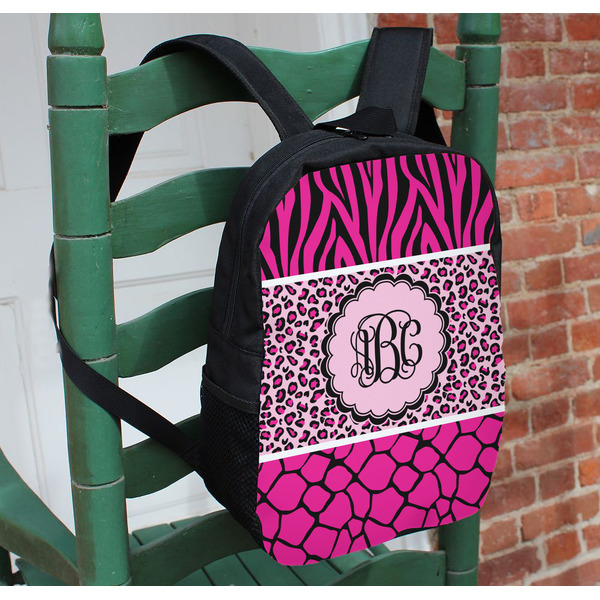 Triple Animal Print Kids Backpack - In Context
