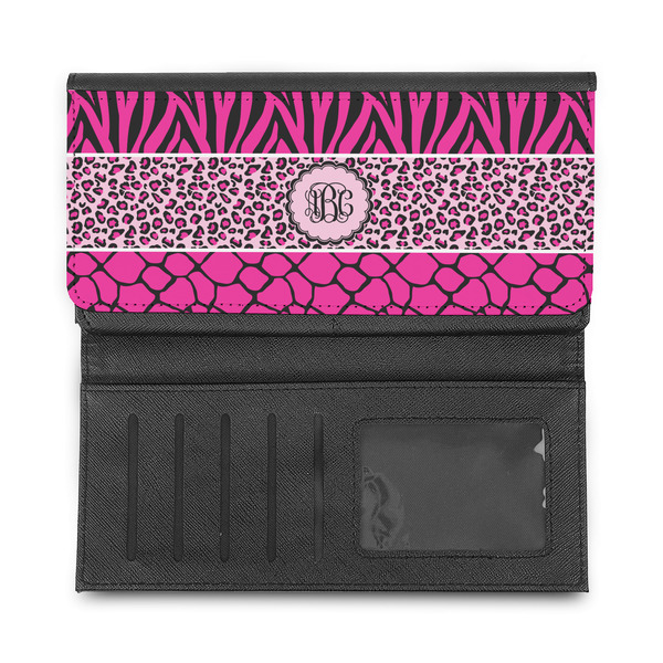 Triple Animal Print Ladies Wallet - Half Way Open