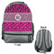 Triple Animal Print Large Backpack - Gray - Front & Back View