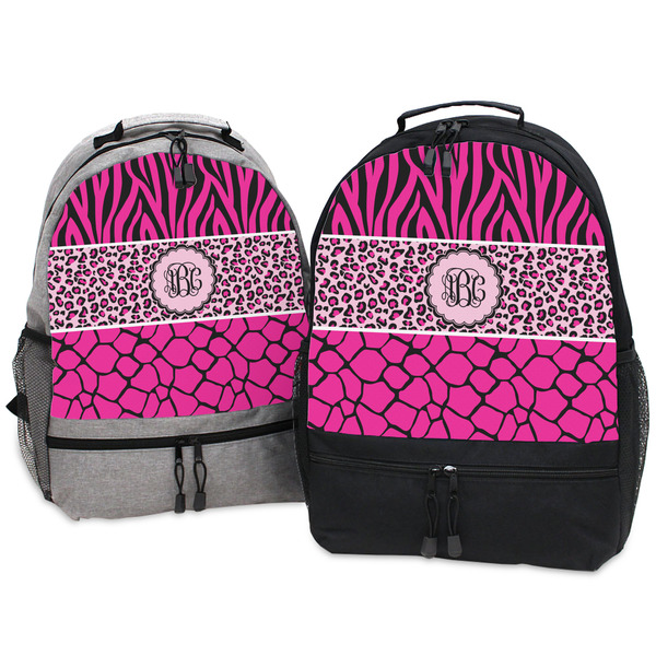 Triple Animal Print Large Backpacks - Both