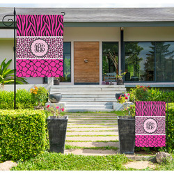 Triple Animal Print Large Garden Flag - Single Sided (Personalized)