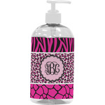 Triple Animal Print Plastic Soap / Lotion Dispenser (16 oz - Large - White) (Personalized)
