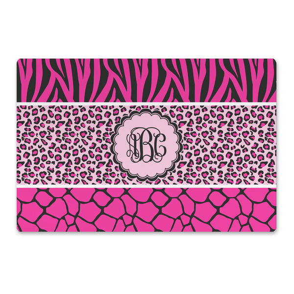 Custom Triple Animal Print Large Rectangle Car Magnet (Personalized)