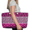 Triple Animal Print Large Rope Tote Bag - In Context View