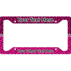 Triple Animal Print License Plate Frame - Style A (Personalized)