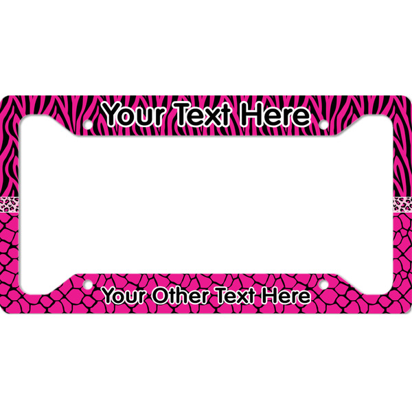 Custom Triple Animal Print License Plate Frame - Style A (Personalized)