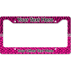 Triple Animal Print License Plate Frame - Style B (Personalized)