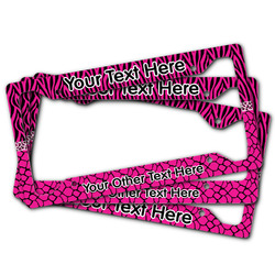 Triple Animal Print License Plate Frame (Personalized)