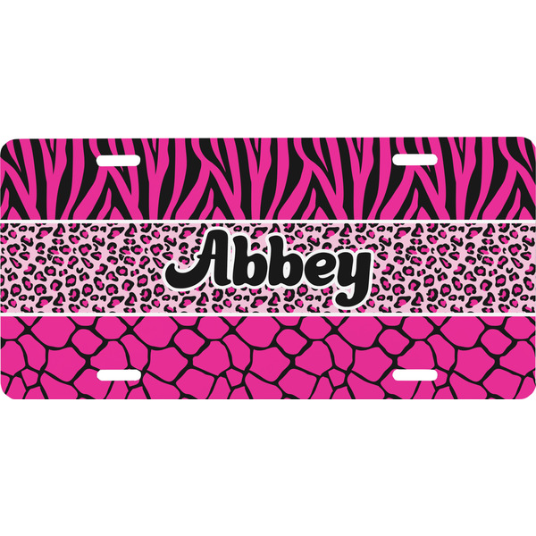Custom Triple Animal Print Front License Plate (Personalized)