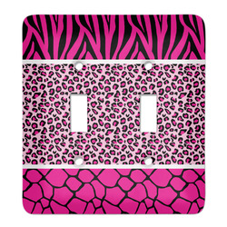 Triple Animal Print Light Switch Cover (2 Toggle Plate) (Personalized)