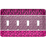 Triple Animal Print Light Switch Cover (4 Toggle Plate)