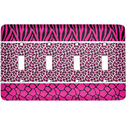 Triple Animal Print Light Switch Cover (4 Toggle Plate)