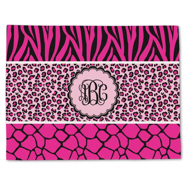 Triple Animal Print Linen Placemat - Front