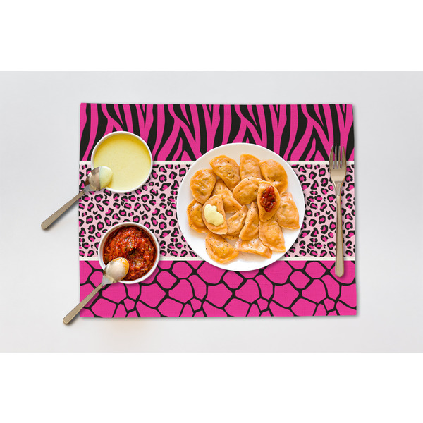 Triple Animal Print Linen Placemat - Lifestyle (single)