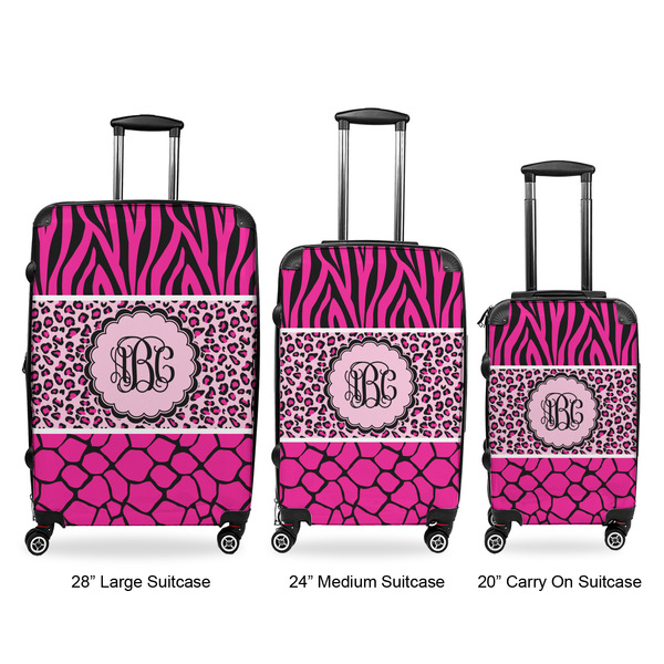 Triple Animal Print Luggage Bags all sizes - With Handle
