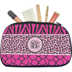 Triple Animal Print Makeup / Cosmetic Bag - Medium (Personalized)
