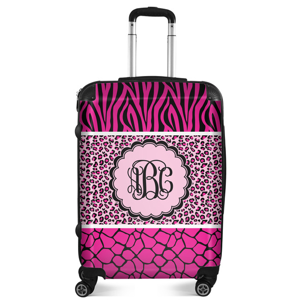 Custom Triple Animal Print Suitcase - 24" Medium - Checked (Personalized)