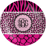 Triple Animal Print Melamine Plate (Personalized)