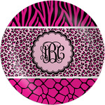 Triple Animal Print Melamine Plate (Personalized)