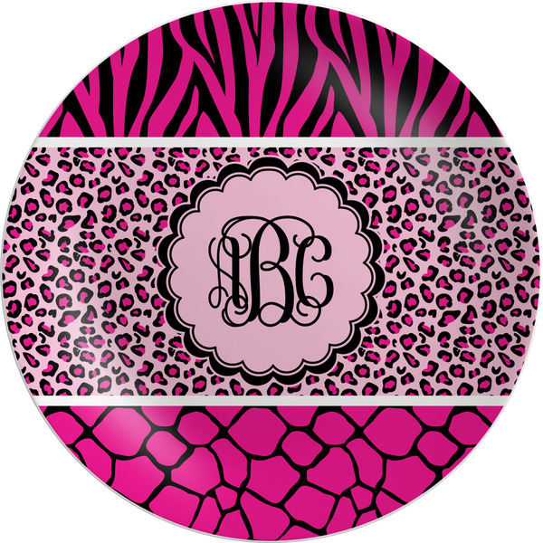 Custom Triple Animal Print Melamine Plate (Personalized)