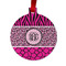 Triple Animal Print Metal Ball Ornament - Double Sided w/ Monogram