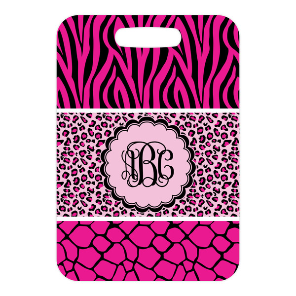 Triple Animal Print Metal Luggage Tag - Front Without Strap