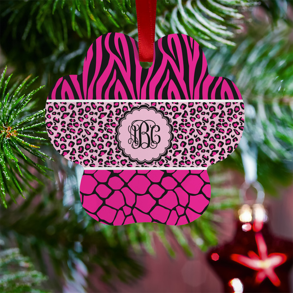 Triple Animal Print Metal Paw Ornament - Lifestyle