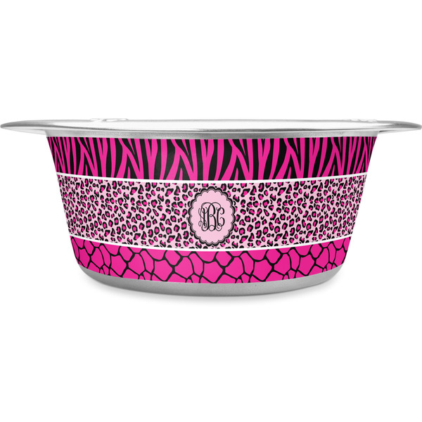Custom Triple Animal Print Stainless Steel Dog Bowl - Small (Personalized)