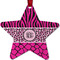 Triple Animal Print Metal Star Ornament - Double Sided w/ Monogram