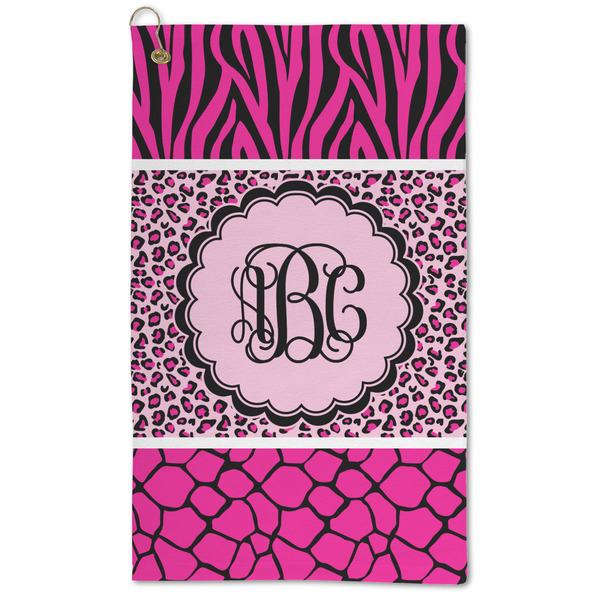 Custom Triple Animal Print Microfiber Golf Towel - Large (Personalized)