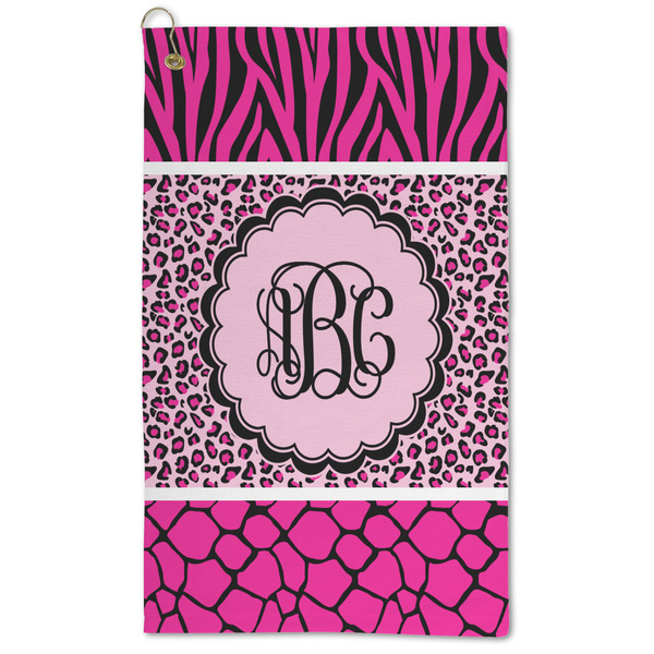 Custom Triple Animal Print Microfiber Golf Towel (Personalized)