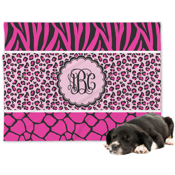 Custom Triple Animal Print Dog Blanket - Regular (Personalized)