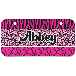 Triple Animal Print Mini/Bicycle License Plate (2 Holes) (Personalized)
