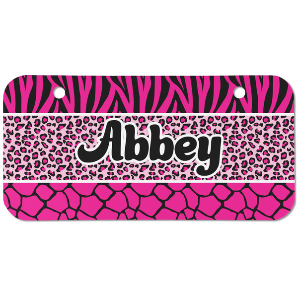 Triple Animal Print Mini Bicycle License Plate - Two Holes