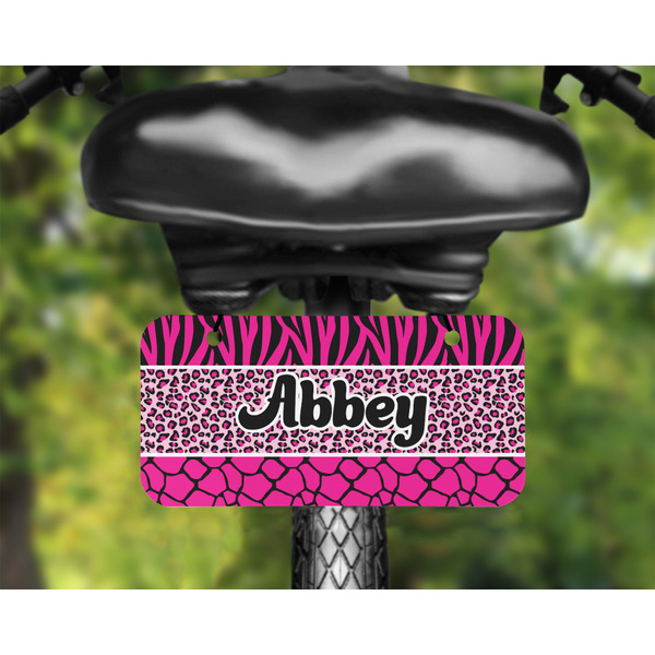 Triple Animal Print Mini License Plate on Bicycle - LIFESTYLE Two holes