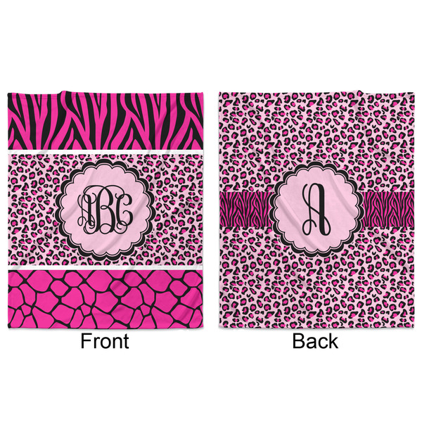 Triple Animal Print Minky Blanket - 50"x60" - Double Sided - Front & Back