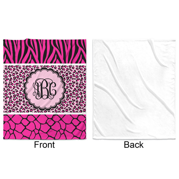 Triple Animal Print Minky Blanket - 50"x60" - Single Sided - Front & Back